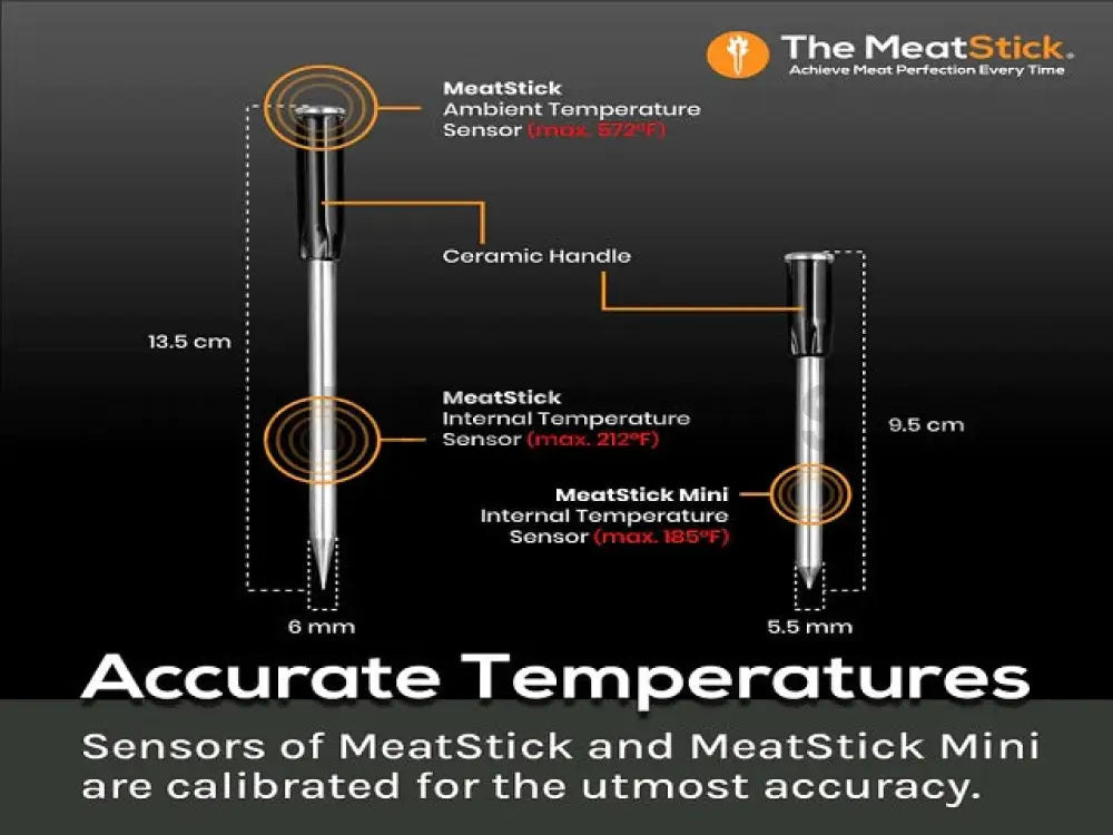 The MeatStick Mini Smart Wireless Meat Thermometer | BBQ Meat Mini Thermometers