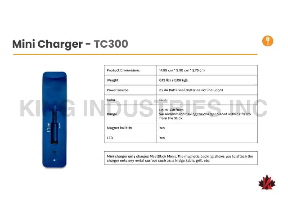 The MeatStick Mini Smart Wireless Meat Thermometer Charger | BBQ Meat Mini Thermometers