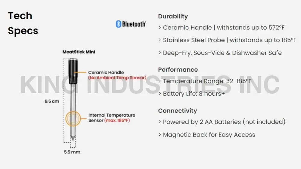 The MeatStick Mini X Smart Wireless Meat Thermometer SET | Smart Wireless Meat Thermometer Set