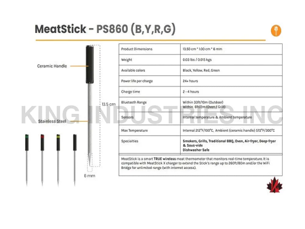 The MeatStick X Smart Wireless Meat Thermometer SET | Smart Wireless Meat Thermometer Set