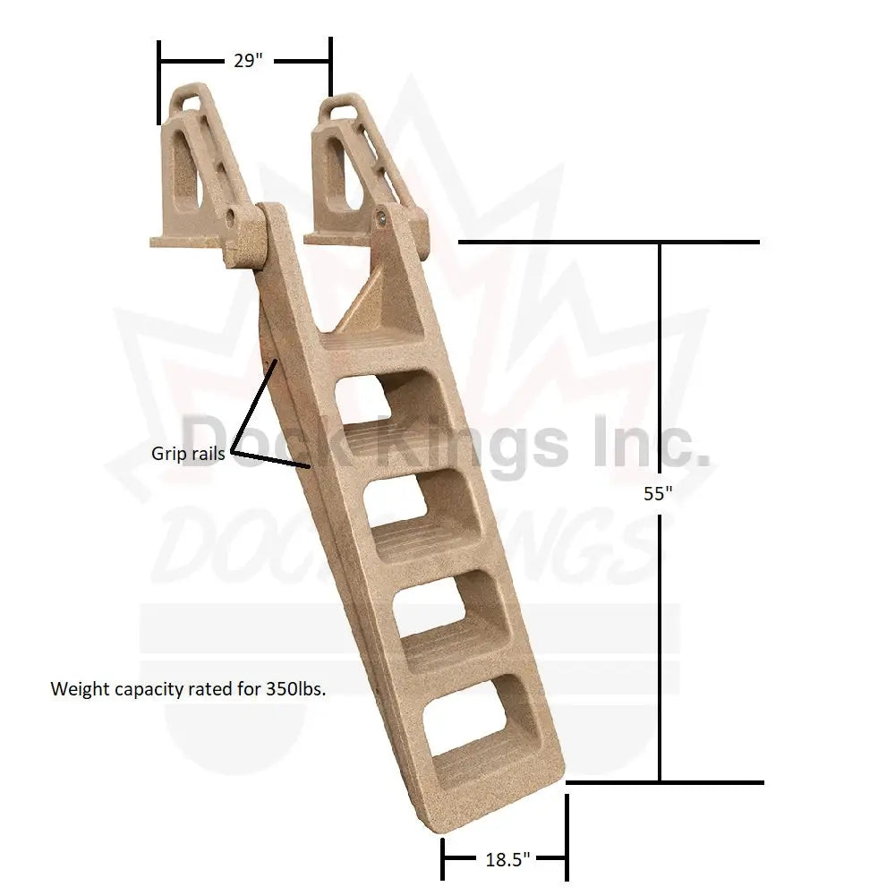 Safe & Easy Dock Entry: 5-Step Flip-Up Dock Ladder by Dock Kings