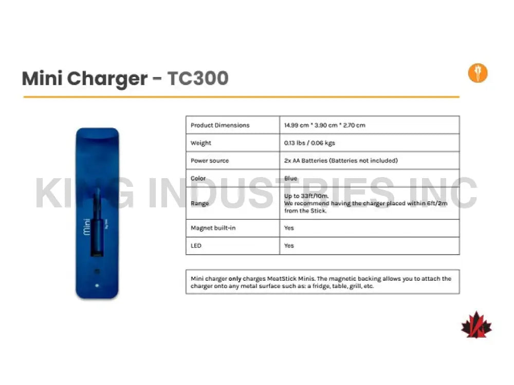 The MeatStick Mini Smart Wireless Meat Thermometer Charger | BBQ Meat Mini Thermometers